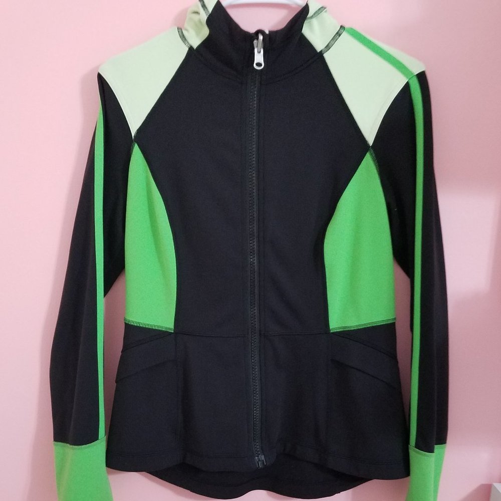 Lululemon Athletica Black Green Hoodie Jacket Sz10